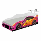 Cama Carro Corrida Infantil Rosa com Colchão