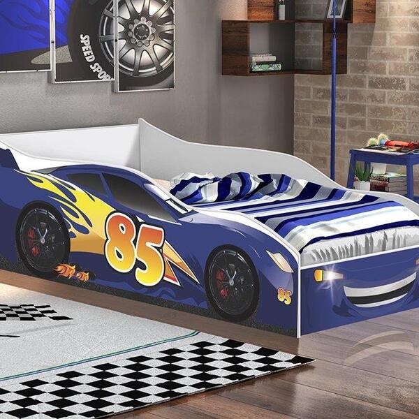Cama Carro Infantil Blue Com Colchão - Gabrielli Móveis