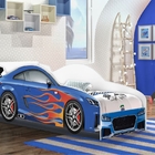 Cama Carro Turbo Infantil Azul Com Colchão