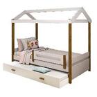 Cama Casa Branco Com Cordão De Luzes Led E Cama Auxiliar