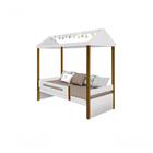 Cama Casa Branco Mel Com Cordão De Luzes Led Com Colchão
