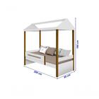 Cama Casa Branco Mel Com Cordão De Luzes Led Com Colchão