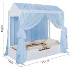Cama Casa Com Voal Montessoriana Infantil Branco E Azul