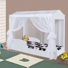 Cama Casa Montessoriana Infantil Branca com Voal