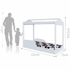 Cama Casa Montessoriana Infantil Branca com Voal