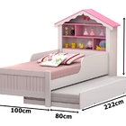 Cama Casa Princesa Com Auxiliar Branco/rosa - Vitamov