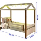 Cama Casa Solteiro Eliz Com Auxiliar E Led Br/mel - Branco/mel