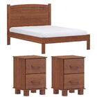 Cama Casal 02 Mesas De Cabeceira Madeira Maciça Milani Store