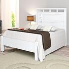 Cama Casal 1,40 Genova Detalhe Espelho Branco Vitamov