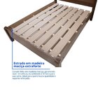 Cama Casal 100% Mdf Plus 125cm X 150cm Jaspe Castanho / Off W