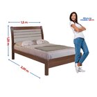 Cama Casal 100% Mdf Plus 125cm X 150cm Jaspe Castanho / Off W