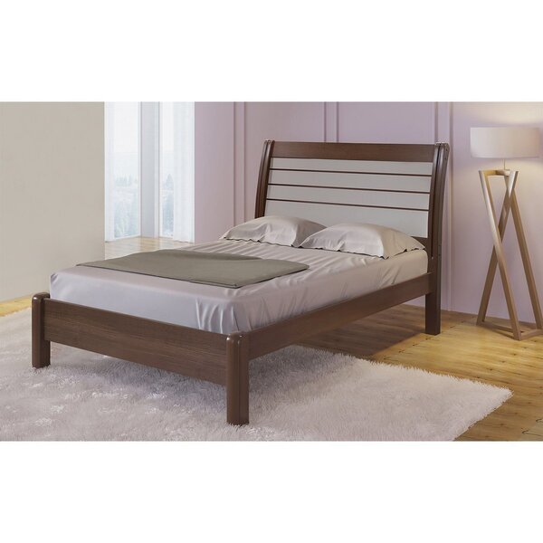 Cama Casal 100% Mdf Plus 125cm X 150cm Jaspe Castanho / Off W