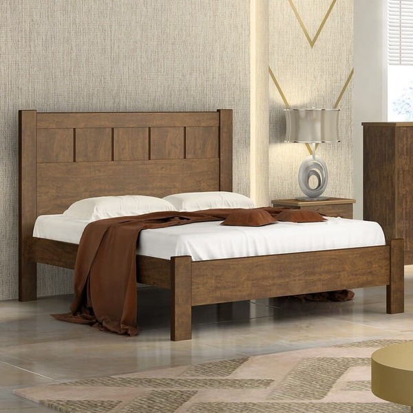 Cama Casal 100% Mdf - Primícia-ypê - Móveis D'doro