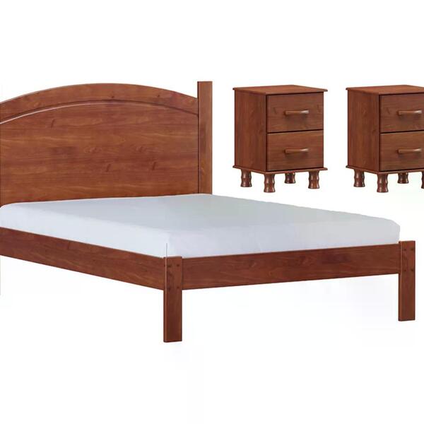 Cama Casal 1159t E 2 Mesas Cabeceira 1160t Bronze Imbuia Fnt