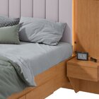 Cama Casal 140cm Com Usb, Usb-c 2 Mesa De Cabeceiras Solaris