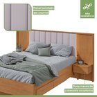 Cama Casal 140cm Com Usb, Usb-c 2 Mesa De Cabeceiras Solaris