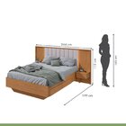 Cama Casal 140cm Com Usb, Usb-c 2 Mesa De Cabeceiras Solaris