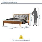Cama Casal 140cm Vivare Amêndoa Mel/veludo Cinza Claro