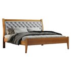 Cama Casal 140cm Vivare Amêndoa Mel/veludo Cinza Claro