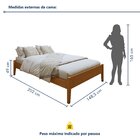 Cama Casal 148,5cm Turca Slim Em Madeira Maciça Amêndoa/mel