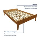 Cama Casal 148,5cm Turca Slim Em Madeira Maciça Amêndoa/mel