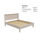 Cama Casal 158cm Com Pés Em Maderia Maciça Joy Off White