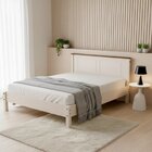 Cama Casal 158cm Com Pés Em Maderia Maciça Joy Off White