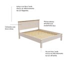 Cama Casal 158cm Com Pés Em Maderia Maciça Joy Off White