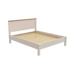 Cama Casal 158cm Com Pés Em Maderia Maciça Joy Off White