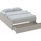 Cama Casal 193x142cm Com Gavetão Auxiliar Versátil  Níquel