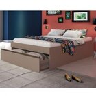 Cama Casal 193x142cm Com Gavetão Auxiliar Versátil  Níquel