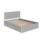 Cama Casal 4 Gavetas Íris Cabecasa Madeiraoriginals Cinza/nat