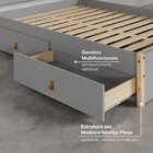 Cama Casal 4 Gavetas Íris Cabecasa Madeiraoriginals Cinza/nat