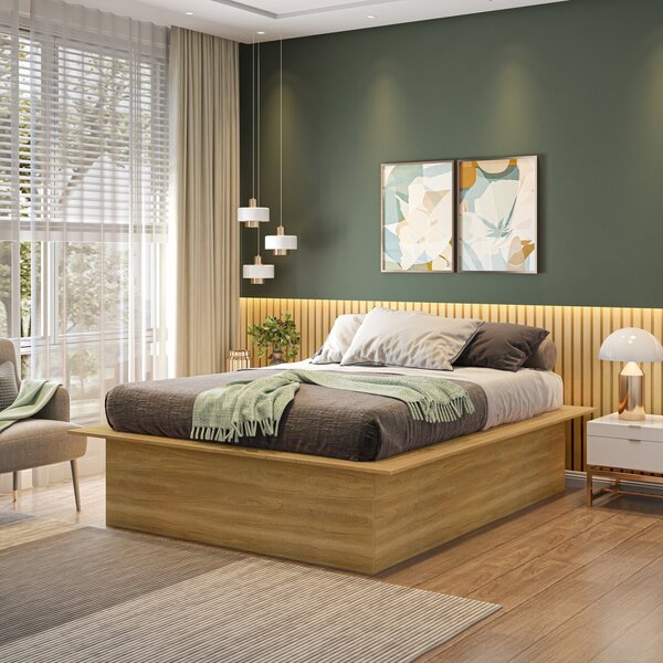 Cama Casal Adulto Ária Yescasa 41x165cm Freijó | Leroy Merlin