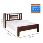 Cama Casal Bela de Madeira Maciça - Avelã
