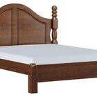 Cama Casal Clássica 160cm Em Madeira Maciça Ouro Café