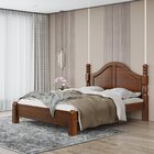 Cama Casal Clássica 160cm Em Madeira Maciça Ouro Café