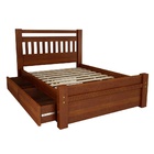 Cama Casal com 2 Gavetas Orleans de Madeira Maciça - Avelã