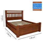 Cama Casal com 2 Gavetas Orleans de Madeira Maciça - Avelã