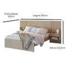 Cama Casal Com 2 Mesas De Cabeceira E Painel Ripado Zara - Ha