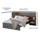 Cama Casal Com 2 Mesas De Cabeceira E Painel Ripado Zara - Ja
