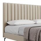 Cama Casal Com Cabeceira De Linho Ibirapuera Areia Com Pés Ev