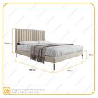 Cama Casal Com Cabeceira De Linho Ibirapuera Areia Com Pés Ev