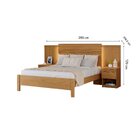 Cama Casal Com Cabeceira E 2 Mesas De Cabeceira 100% Mdf Gran