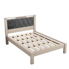 Cama Casal Com Cabeceira Estofada Alaska  Off White/cinza