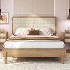 Cama Casal Com Cabeceira Telada E Pé Madeira Maciça 152cm Osl