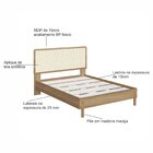 Cama Casal Com Cabeceira Telada E Pé Madeira Maciça 152cm Osl