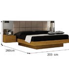 Cama Casal Com Espelho Painel Estofado - Braga - Leifer Móveis