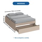 Cama Casal Com Gavetão Auxiliar Versátil Duna