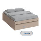 Cama Casal Com Gavetão Auxiliar Versátil Duna